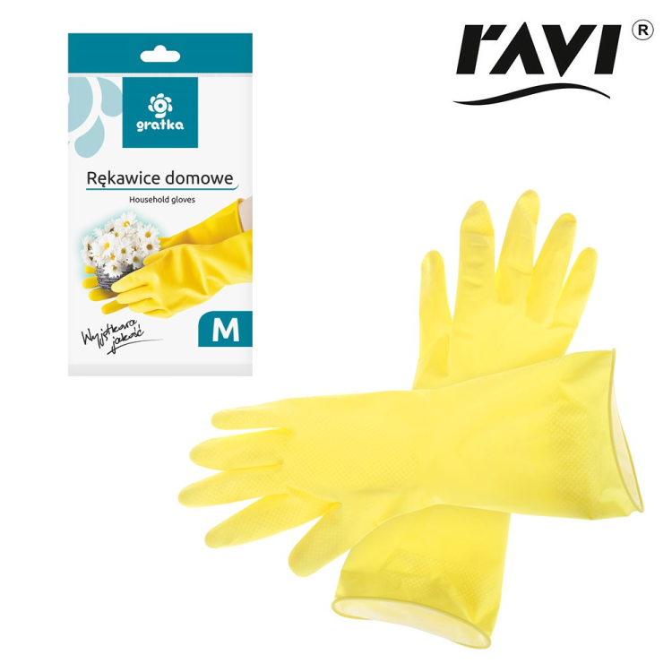 Rękawice domowe żółte M RAVI